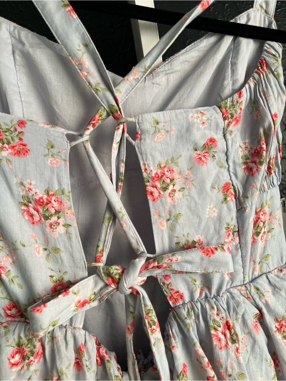 Abercrombie & Fitch Light Blue Floral Tiered Maxi Dress L